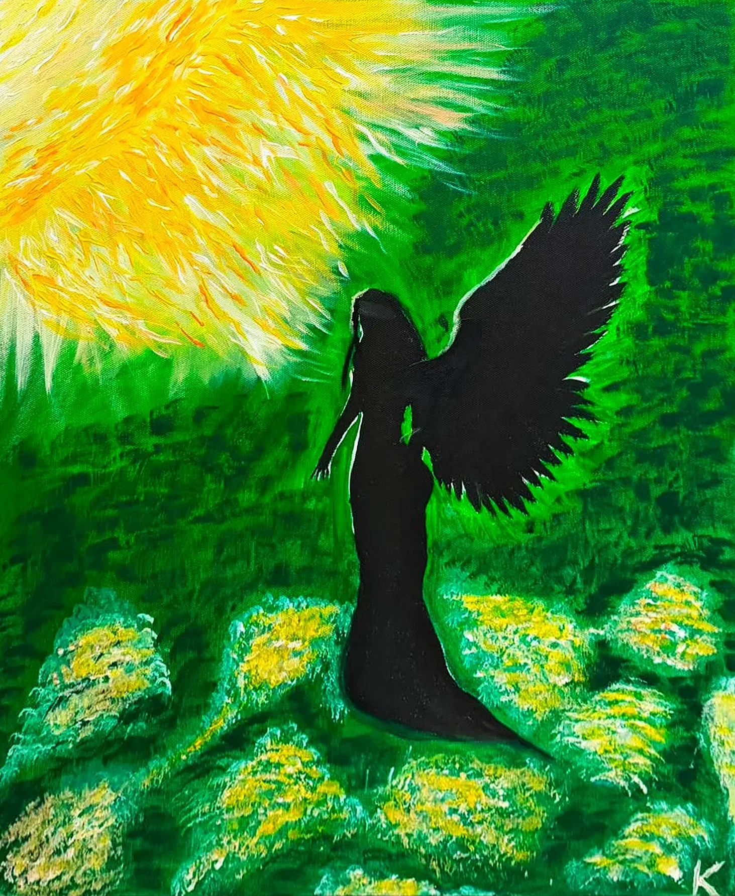 Tournée vers la lumière, Acrylique sur toile | Karima Abdi